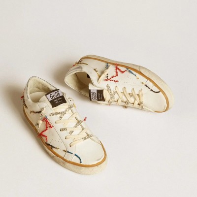 Golden Goose Super-Star Ltd Sneaker With Perforated Star And Metallic Leather Heel Tab Golden Goose Super-Star Ltd Sneaker With Perforated Star And Metallic Leather Heel Tab