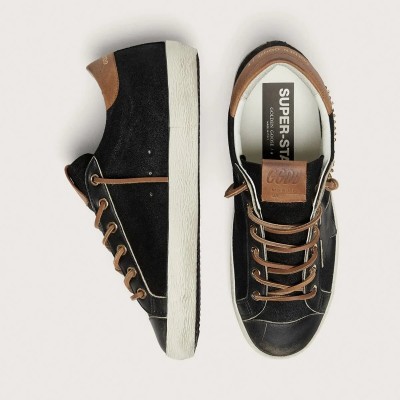 Golden Goose Super-Star Ltd Sneaker In Black Glitter Leather With Black Leather Star Golden Goose Super-Star Ltd Sneaker In Black Glitter Leather With Black Leather Star
