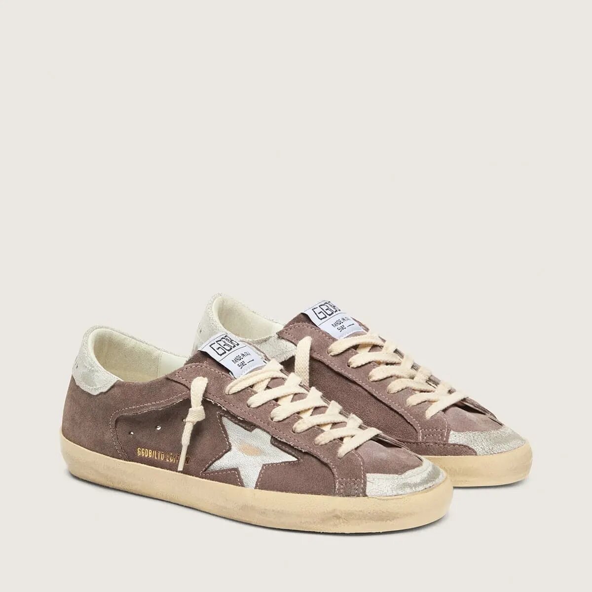 Golden Goose Super-Star Ltd Sneaker In Lavender Suede With Silver Star Golden Goose Super-Star Ltd Sneaker In Lavender Suede With Silver Star