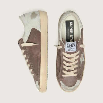 Golden Goose Super-Star Ltd Sneaker In Lavender Suede With Silver Star Golden Goose Super-Star Ltd Sneaker In Lavender Suede With Silver Star