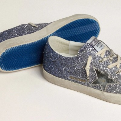 Golden Goose Super-Star Ltd Sneaker In Multicolor Glitter With Silver Metallic Leather Star Golden Goose Super-Star Ltd Sneaker In Multicolor Glitter With Silver Metallic Leather Star
