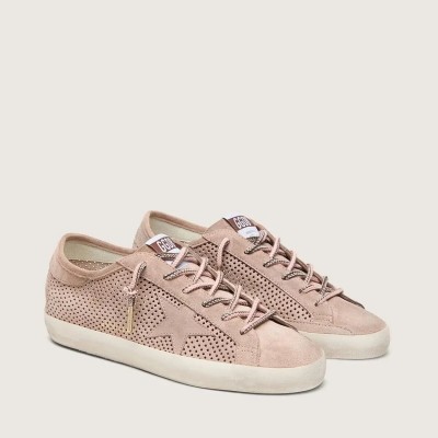 Golden Goose Super-Star Ltd Sneaker In Powder-Pink Perforated Suede With Tone-On-Tone Star