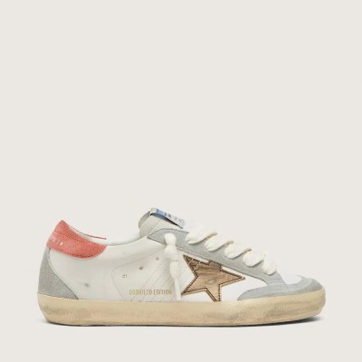 Golden Goose Super-Star Ltd Sneaker In White Leather With Metallic Bronze Star Golden Goose Super-Star Ltd Sneaker In White Leather With Metallic Bronze Star