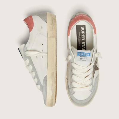 Golden Goose Super-Star Ltd Sneaker In White Leather With Metallic Bronze Star Golden Goose Super-Star Ltd Sneaker In White Leather With Metallic Bronze Star