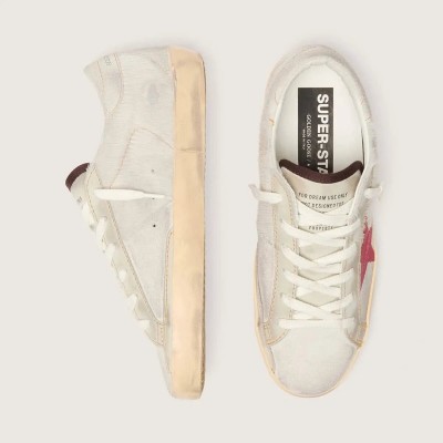 Golden Goose Super-Star Ltd Sneaker In White Pony Skin With Red Suede Star Golden Goose Super-Star Ltd Sneaker In White Pony Skin With Red Suede Star