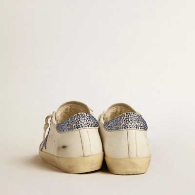 Golden Goose Super-Star Ltd Sneaker With Suede Star And Heel Tab With Swarovski Crystals Golden Goose Super-Star Ltd Sneaker With Suede Star And Heel Tab With Swarovski Crystals
