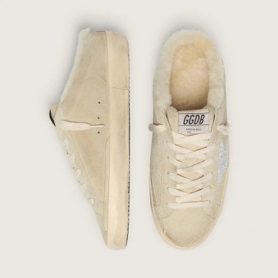 Golden Goose Super-Star Sabots With Swarovski Crystal Star And Shearling Lining