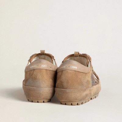 Golden Goose Super-Star Ski Sneaker In Dolmias And Caramel Suede With Marble Nubuck Star And Heel Tab Golden Goose Super-Star Ski Sneaker In Dolmias And Caramel Suede With Marble Nubuck Star And Heel Tab