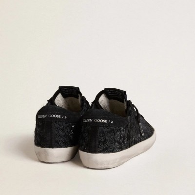 Golden Goose Super-Star Sneaker In Black Pony Skin With Black Swarovski Crystals And Black Suede Star Golden Goose Super-Star Sneaker In Black Pony Skin With Black Swarovski Crystals And Black Suede Star