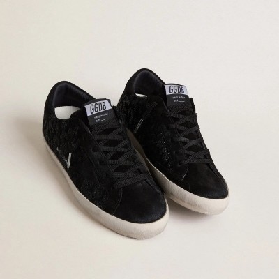 Golden Goose Super-Star Sneaker In Black Pony Skin With Black Swarovski Crystals And Black Suede Star Golden Goose Super-Star Sneaker In Black Pony Skin With Black Swarovski Crystals And Black Suede Star