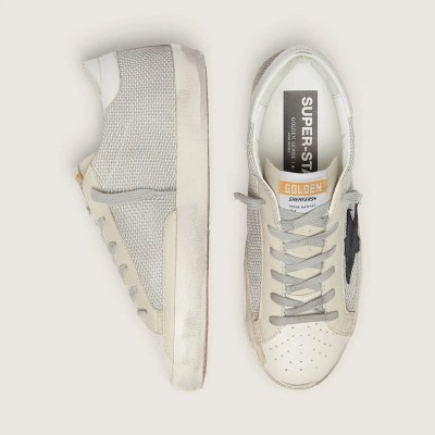 Golden Goose Super-Star Sneaker In Leather With Black Star Golden Goose Super-Star Sneaker In Leather With Black Star
