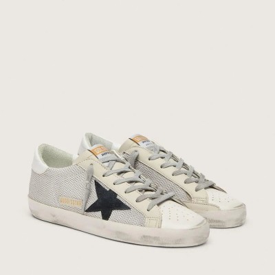 Golden Goose Super-Star Sneaker In Leather With Black Star Golden Goose Super-Star Sneaker In Leather With Black Star