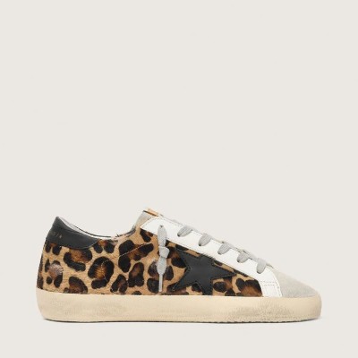 Golden Goose Super-Star Sneaker In Leopard Print Leather