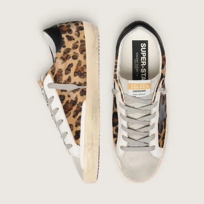 Golden Goose Super-Star Sneaker In Leopard Print Leather