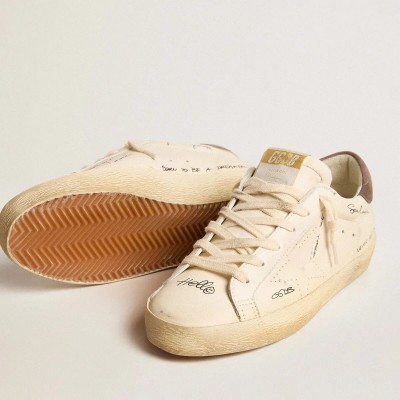 Golden Goose Super-Star Sneaker In Nappa Leather With Perforated Star And Suede Heel Tab Golden Goose Super-Star Sneaker In Nappa Leather With Perforated Star And Suede Heel Tab