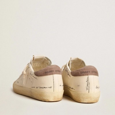 Golden Goose Super-Star Sneaker In Nappa Leather With Perforated Star And Suede Heel Tab Golden Goose Super-Star Sneaker In Nappa Leather With Perforated Star And Suede Heel Tab