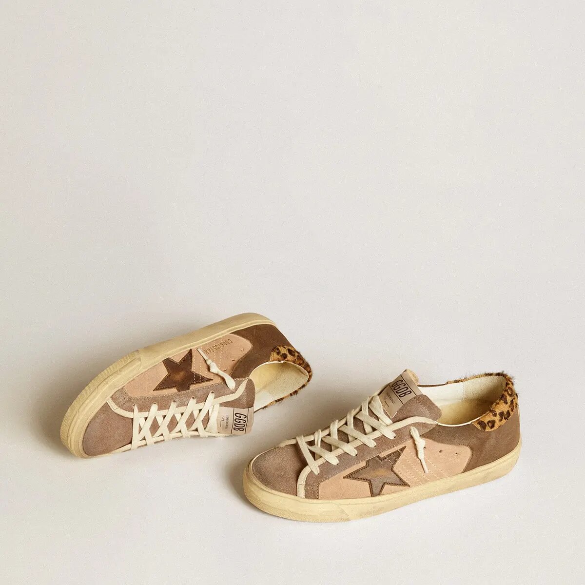Golden Goose Super-Star Sneaker In Suede With Leather Star And Pony Skin Heel Tab Golden Goose Super-Star Sneaker In Suede With Leather Star And Pony Skin Heel Tab