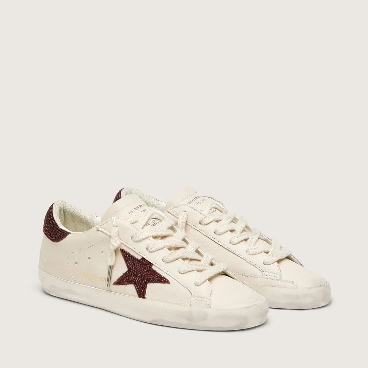 Golden Goose Super-Star Sneaker With Suede Star And Heel Tab With Swarovski Crystals Golden Goose Super-Star Sneaker With Suede Star And Heel Tab With Swarovski Crystals