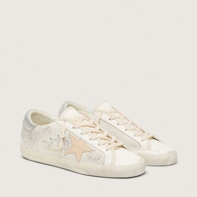 Golden Goose Super-Star Sneaker With Swarovski Crystals And Smoke Gray Leather Star Golden Goose Super-Star Sneaker With Swarovski Crystals And Smoke Gray Leather Star