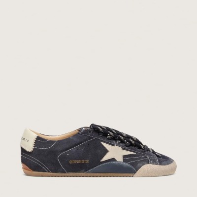 Golden Goose True-Star Sneaker In Dark Blue Suede With White Nappa Leather Star And Heel Tab Golden Goose True-Star Sneaker In Dark Blue Suede With White Nappa Leather Star And Heel Tab