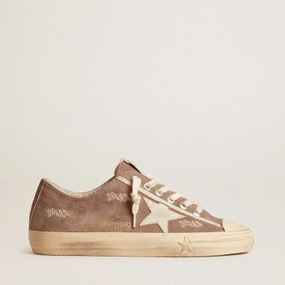 Golden Goose V-Star Sneaker In Dove-Gray Suede With Light Gray Leather Star Golden Goose V-Star Sneaker In Dove-Gray Suede With Light Gray Leather Star