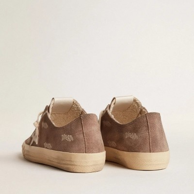 Golden Goose V-Star Sneaker In Dove-Gray Suede With Light Gray Leather Star Golden Goose V-Star Sneaker In Dove-Gray Suede With Light Gray Leather Star